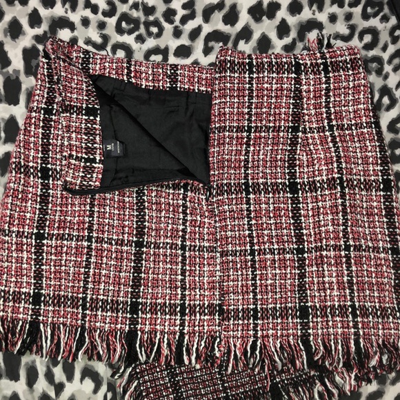 SHEIN Asymmetric Wrap Frayed Tweed Skirt - Picture 3 of 3